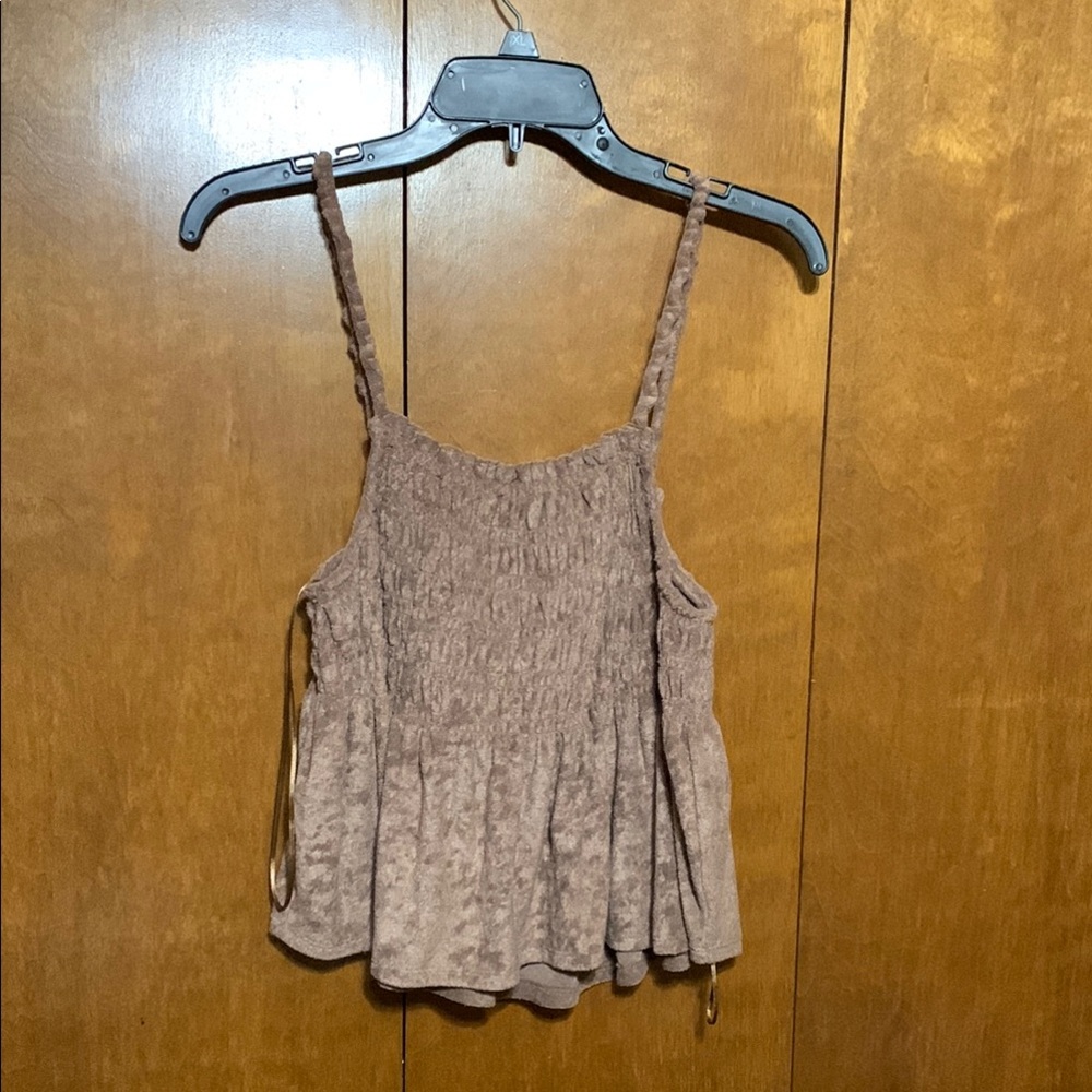 SO- Gently Worn Women's Brown Sleeveless Midriff  Top